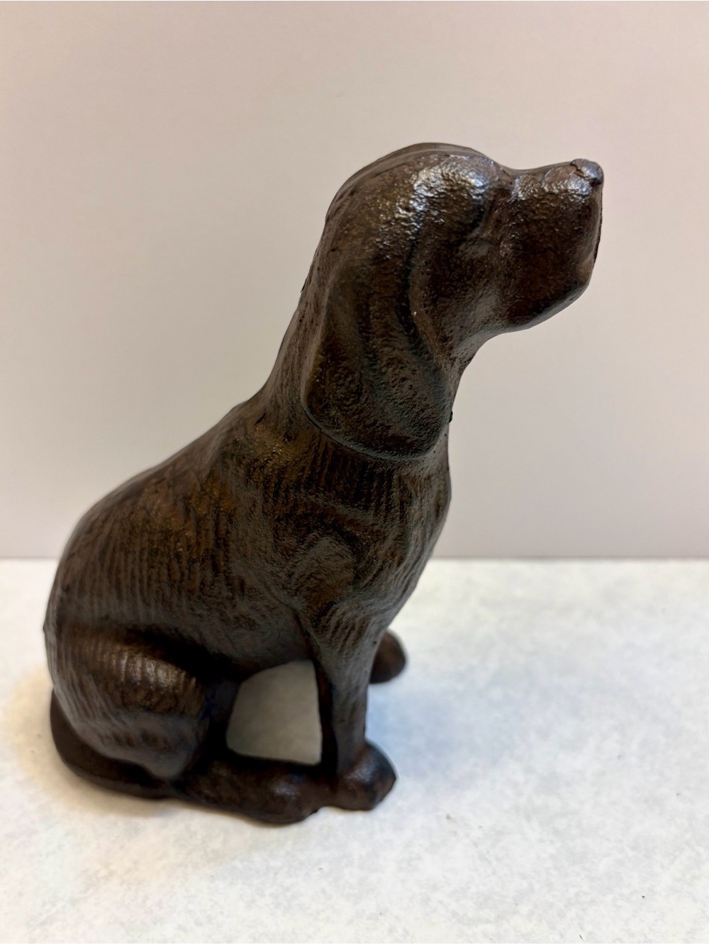 Brown Dog Figurine Cast Iron Decor Doorstop